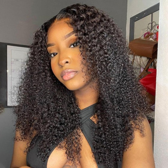 Kinky Curly Lace Front Wigs Human Hair 4X4 HD Lace Closure Human hair Curly Wigs